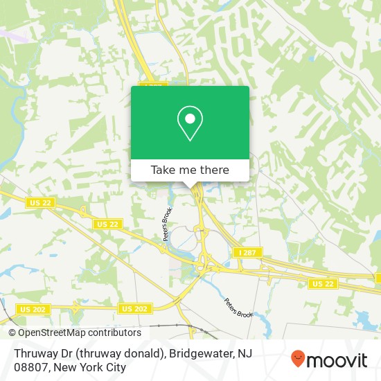 Mapa de Thruway Dr (thruway donald), Bridgewater, NJ 08807