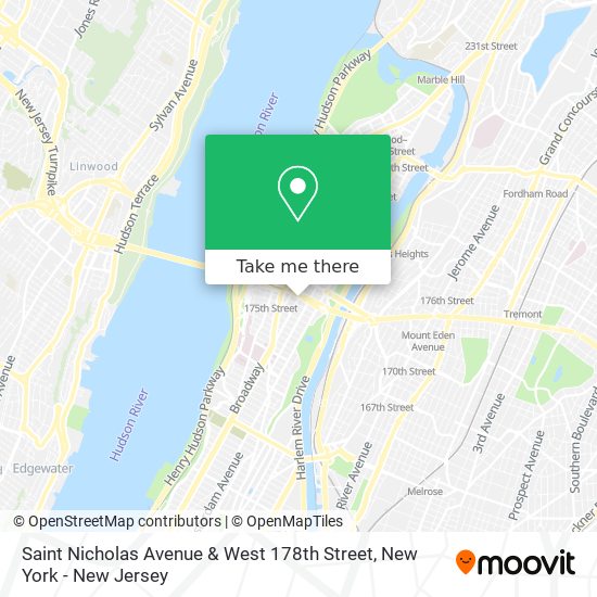 Mapa de Saint Nicholas Avenue & West 178th Street