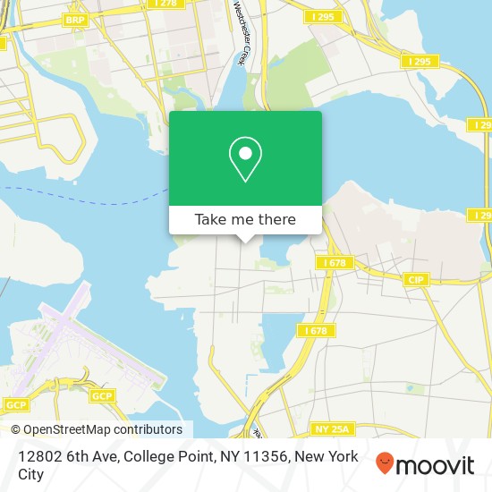 Mapa de 12802 6th Ave, College Point, NY 11356