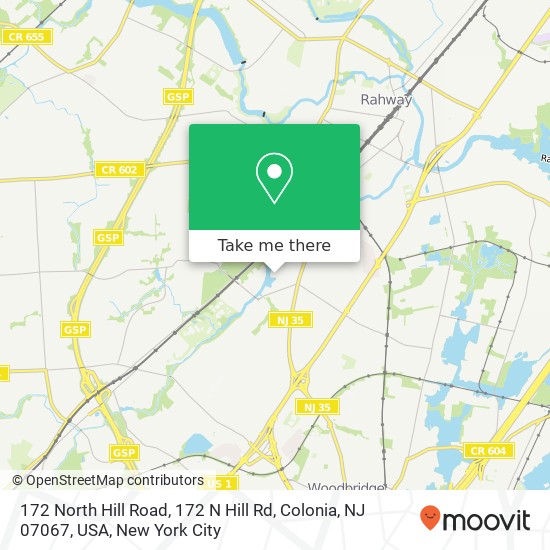 172 North Hill Road, 172 N Hill Rd, Colonia, NJ 07067, USA map