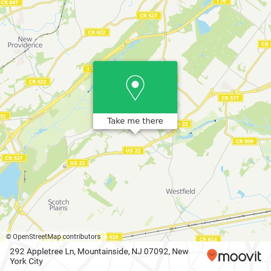 292 Appletree Ln, Mountainside, NJ 07092 map