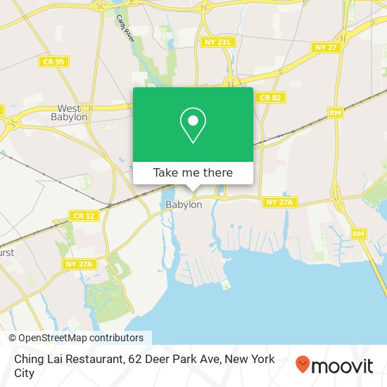 Ching Lai Restaurant, 62 Deer Park Ave map