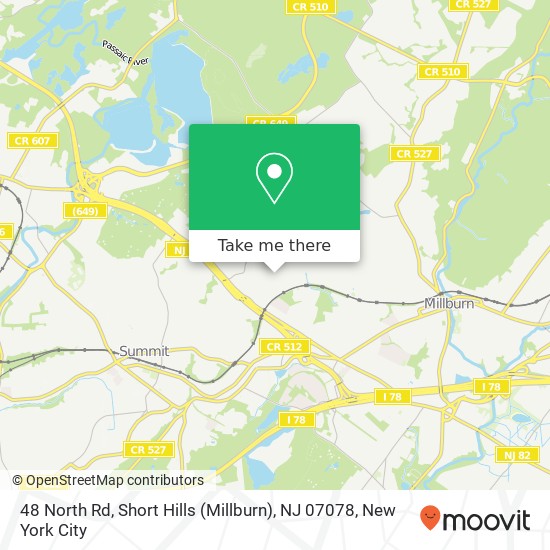 Mapa de 48 North Rd, Short Hills (Millburn), NJ 07078