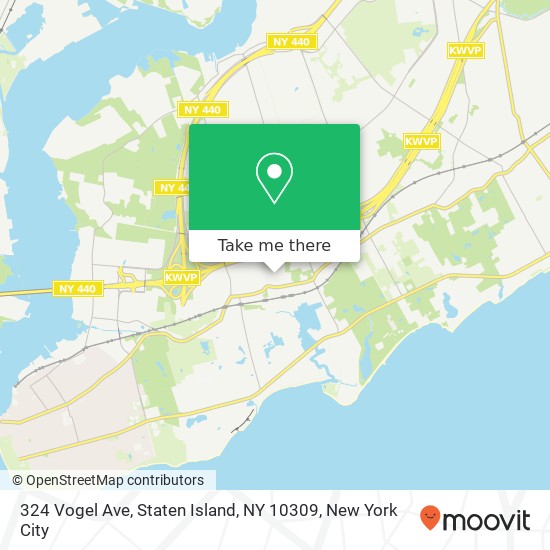 Mapa de 324 Vogel Ave, Staten Island, NY 10309