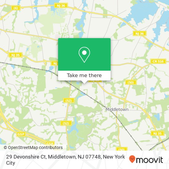Mapa de 29 Devonshire Ct, Middletown, NJ 07748