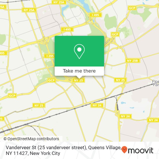 Mapa de Vanderveer St (25 vanderveer street), Queens Village, NY 11427