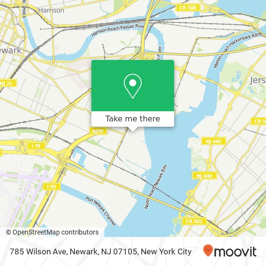 Mapa de 785 Wilson Ave, Newark, NJ 07105