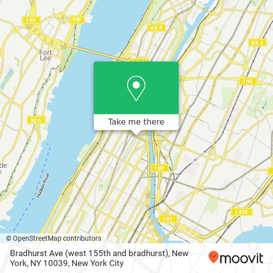 Mapa de Bradhurst Ave (west 155th and bradhurst), New York, NY 10039