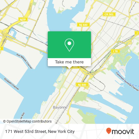 171 West 53rd Street map
