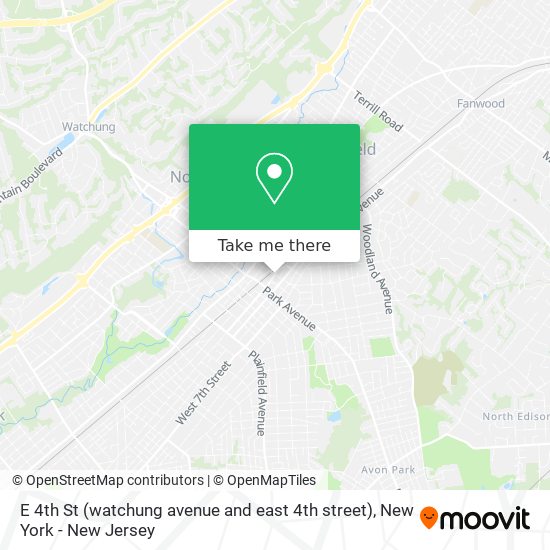 Mapa de E 4th St (watchung avenue and east 4th street)