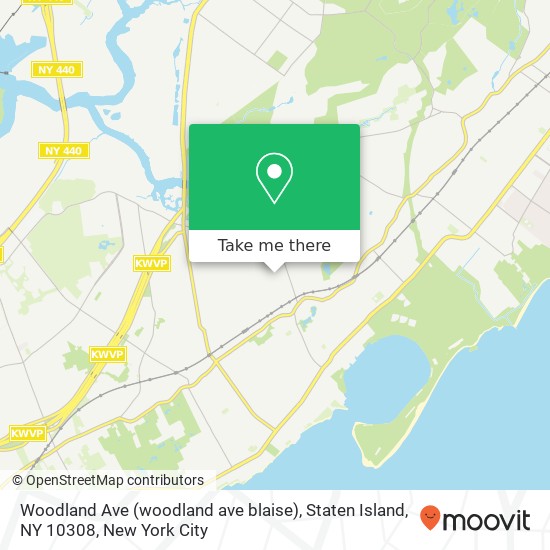 Mapa de Woodland Ave (woodland ave blaise), Staten Island, NY 10308