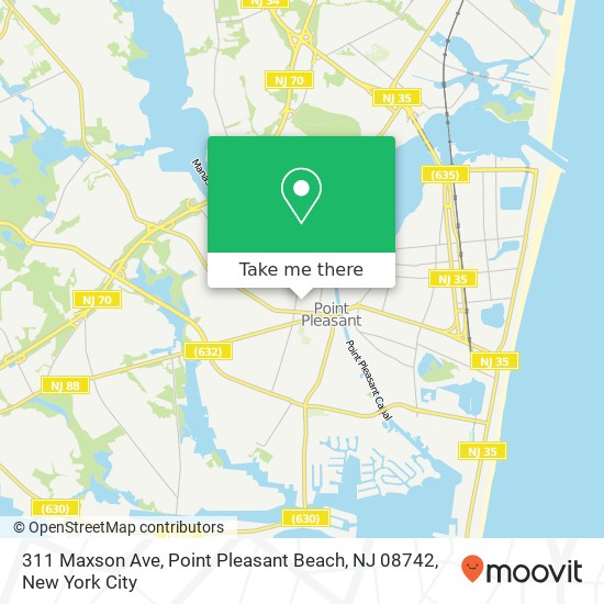 Mapa de 311 Maxson Ave, Point Pleasant Beach, NJ 08742