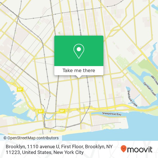 Brooklyn, 1110 avenue U, First Floor, Brooklyn, NY 11223, United States map