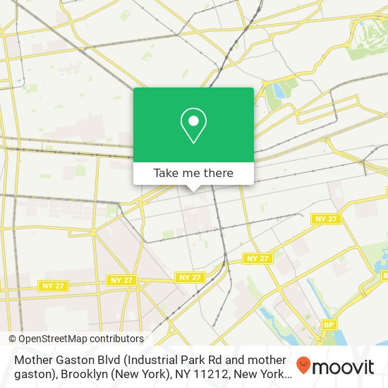 Mapa de Mother Gaston Blvd (Industrial Park Rd and mother gaston), Brooklyn (New York), NY 11212