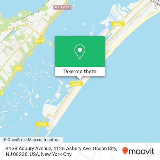 4128 Asbury Avenue, 4128 Asbury Ave, Ocean City, NJ 08226, USA map