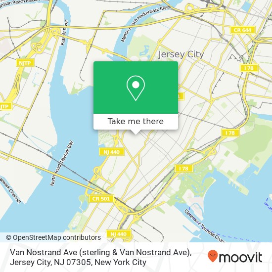 Mapa de Van Nostrand Ave (sterling & Van Nostrand Ave), Jersey City, NJ 07305