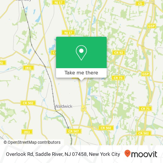 Overlook Rd, Saddle River, NJ 07458 map