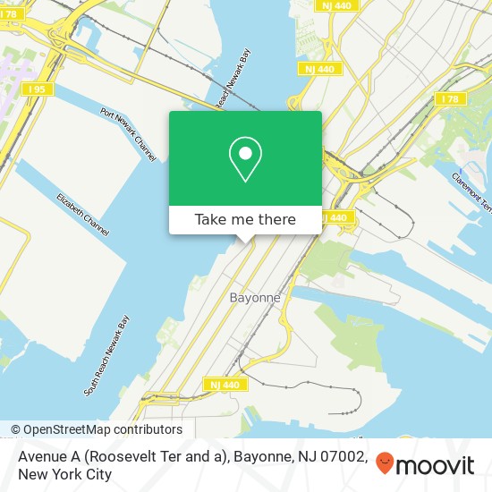 Avenue A (Roosevelt Ter and a), Bayonne, NJ 07002 map