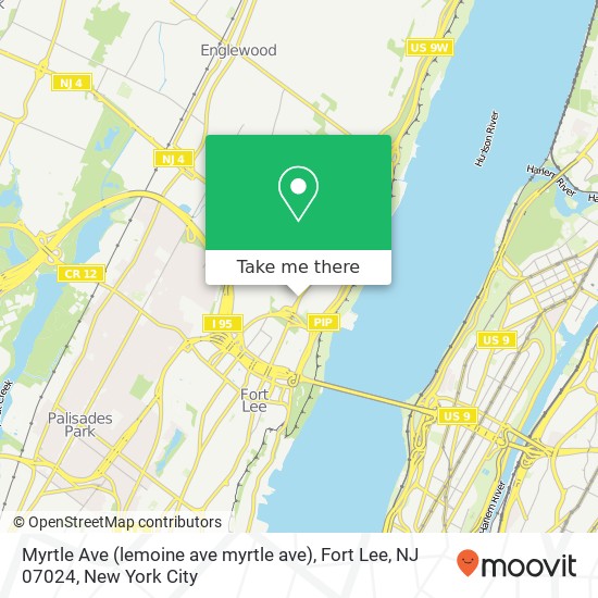 Mapa de Myrtle Ave (lemoine ave myrtle ave), Fort Lee, NJ 07024