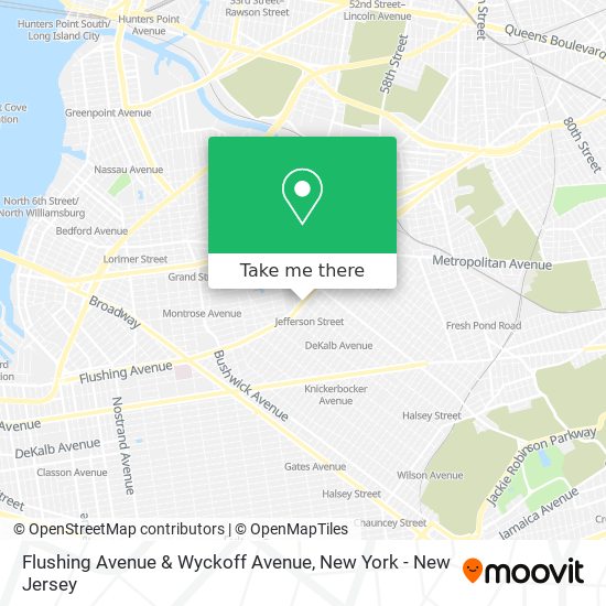 Flushing Avenue & Wyckoff Avenue map