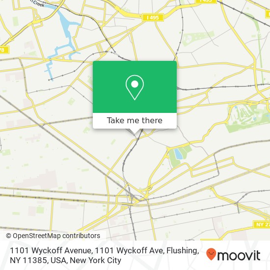 1101 Wyckoff Avenue, 1101 Wyckoff Ave, Flushing, NY 11385, USA map