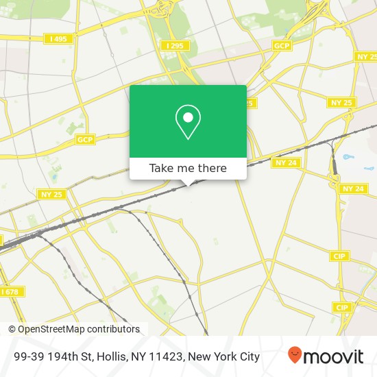 Mapa de 99-39 194th St, Hollis, NY 11423
