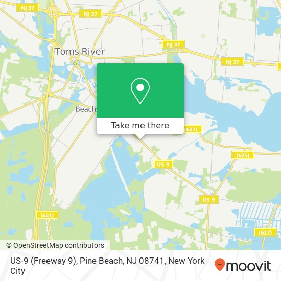 Mapa de US-9 (Freeway 9), Pine Beach, NJ 08741