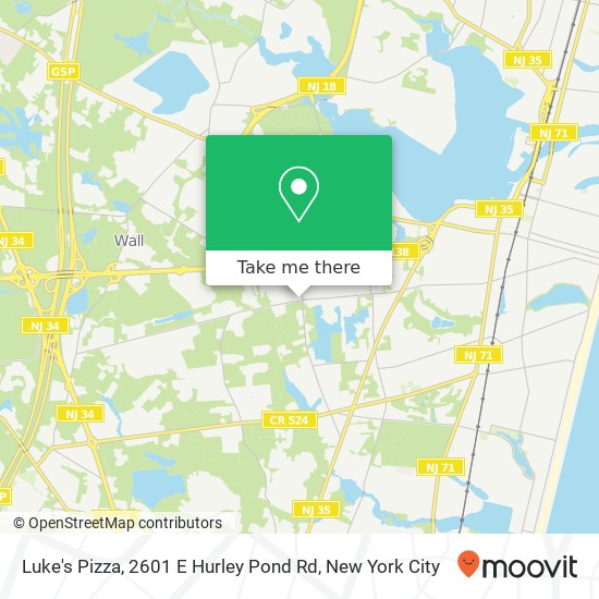 Mapa de Luke's Pizza, 2601 E Hurley Pond Rd