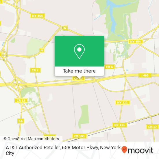 AT&T Authorized Retailer, 658 Motor Pkwy map