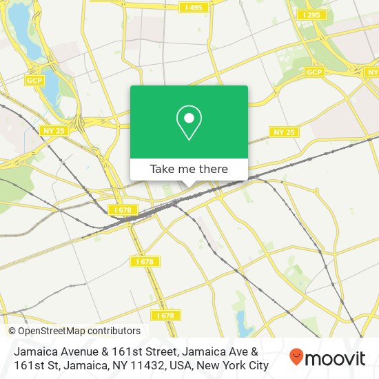 Mapa de Jamaica Avenue & 161st Street, Jamaica Ave & 161st St, Jamaica, NY 11432, USA