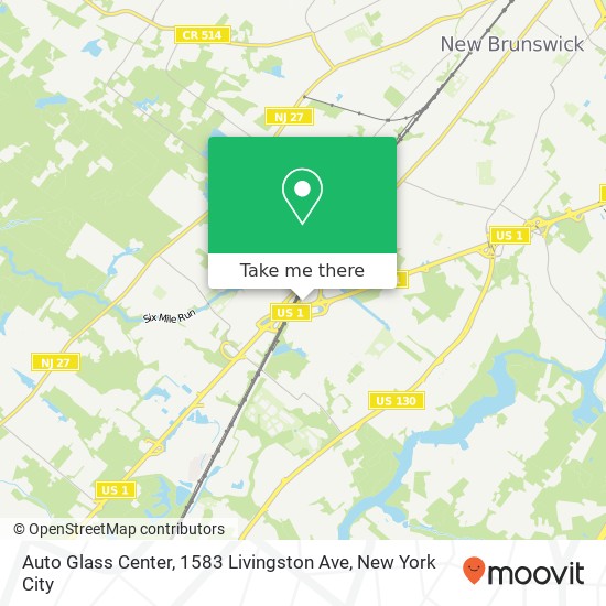 Mapa de Auto Glass Center, 1583 Livingston Ave