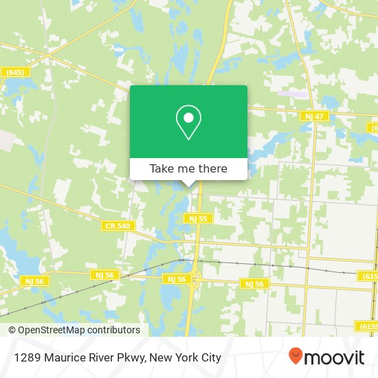 Mapa de 1289 Maurice River Pkwy, Vineland, NJ 08360