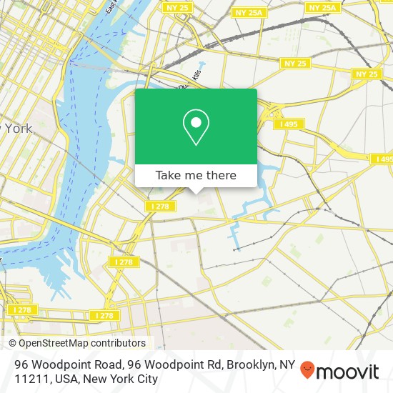 Mapa de 96 Woodpoint Road, 96 Woodpoint Rd, Brooklyn, NY 11211, USA
