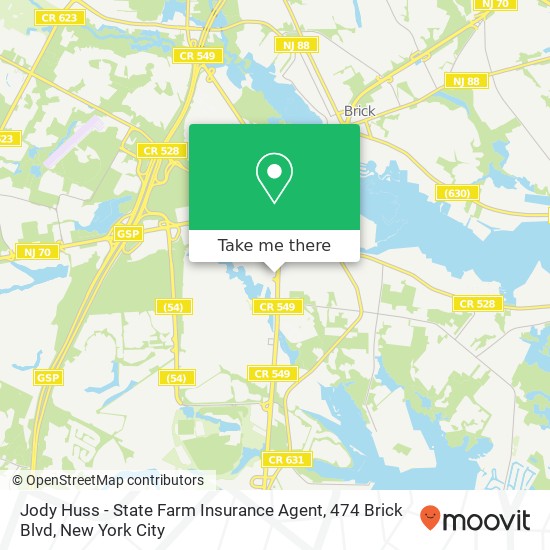 Jody Huss - State Farm Insurance Agent, 474 Brick Blvd map