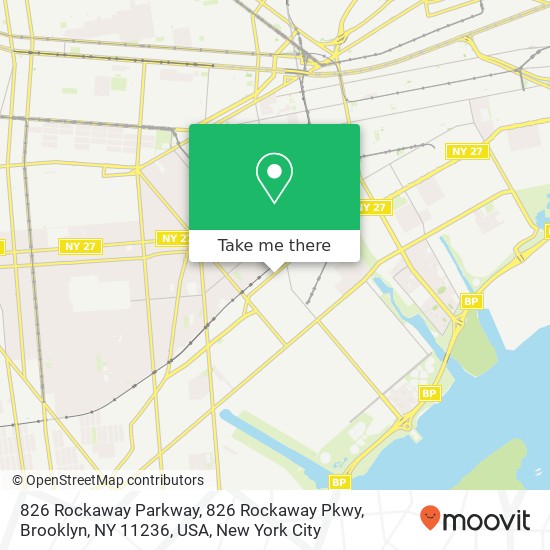 Mapa de 826 Rockaway Parkway, 826 Rockaway Pkwy, Brooklyn, NY 11236, USA