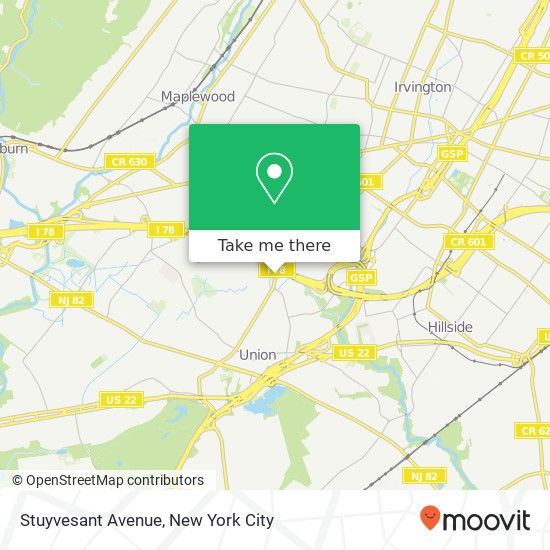 Stuyvesant Avenue, Stuyvesant Ave, Union, NJ, USA map