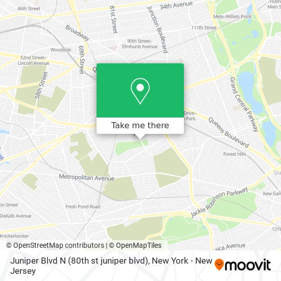 How to get to Juniper Blvd N (80th st juniper blvd) in Queens by Bus
