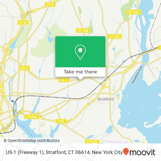 Mapa de US-1 (Freeway 1), Stratford, CT 06614