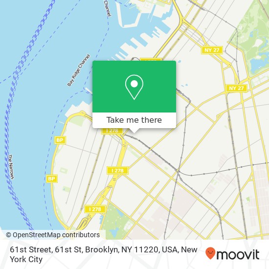 61st Street, 61st St, Brooklyn, NY 11220, USA map