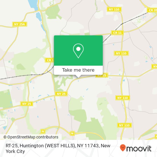 Mapa de RT-25, Huntington (WEST HILLS), NY 11743