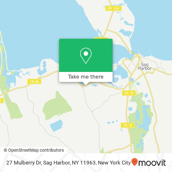 Mapa de 27 Mulberry Dr, Sag Harbor, NY 11963