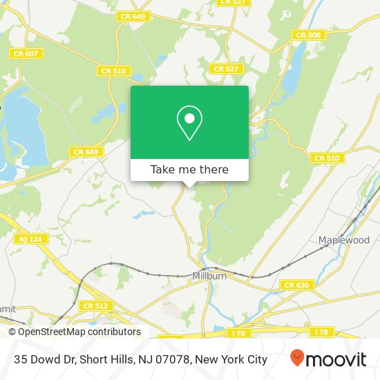 Mapa de 35 Dowd Dr, Short Hills, NJ 07078