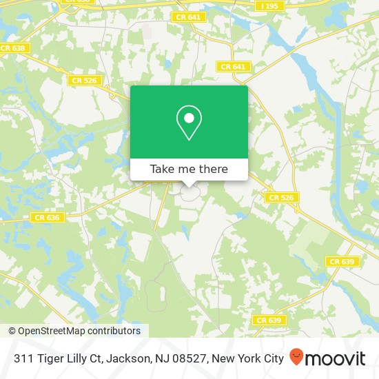 Mapa de 311 Tiger Lilly Ct, Jackson, NJ 08527