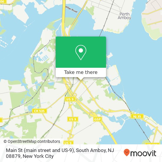 Mapa de Main St (main street and US-9), South Amboy, NJ 08879