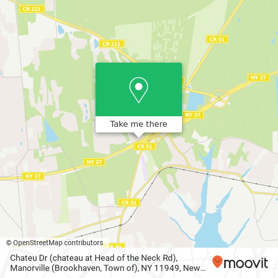 Chateu Dr (chateau at Head of the Neck Rd), Manorville (Brookhaven, Town of), NY 11949 map