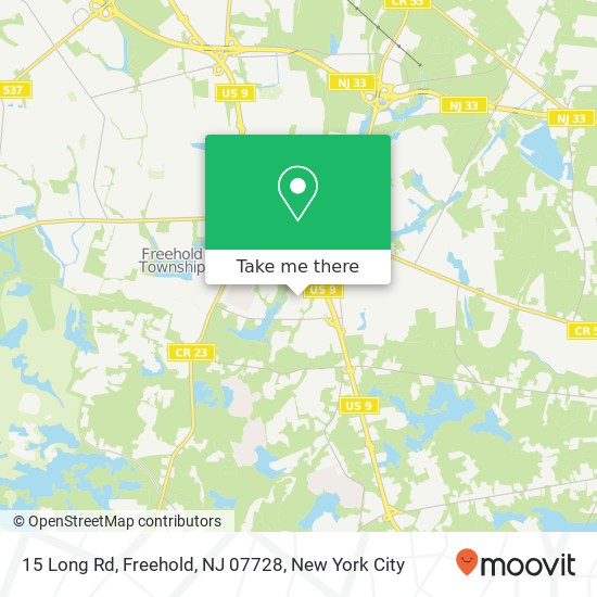 Mapa de 15 Long Rd, Freehold, NJ 07728