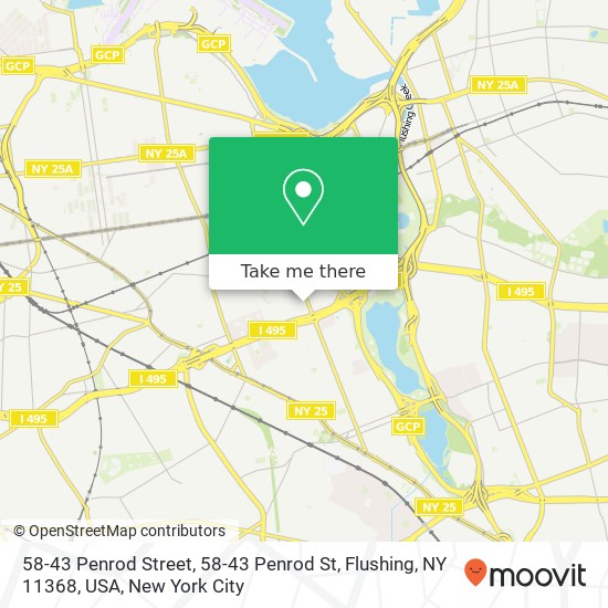 Mapa de 58-43 Penrod Street, 58-43 Penrod St, Flushing, NY 11368, USA