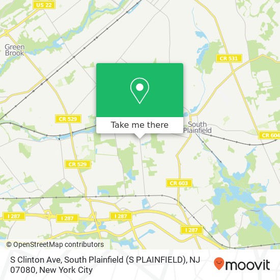 S Clinton Ave, South Plainfield (S PLAINFIELD), NJ 07080 map