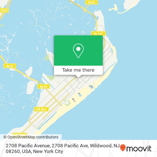 2708 Pacific Avenue, 2708 Pacific Ave, Wildwood, NJ 08260, USA map