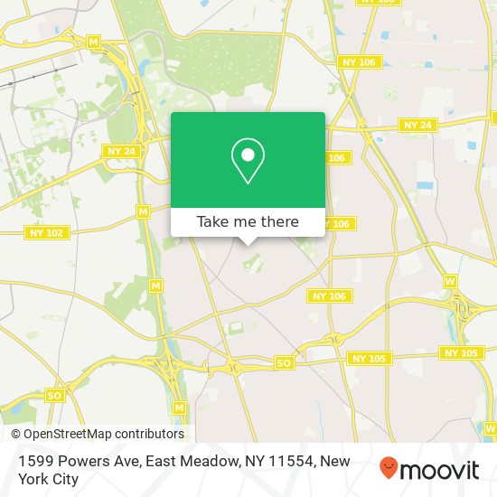 Mapa de 1599 Powers Ave, East Meadow, NY 11554